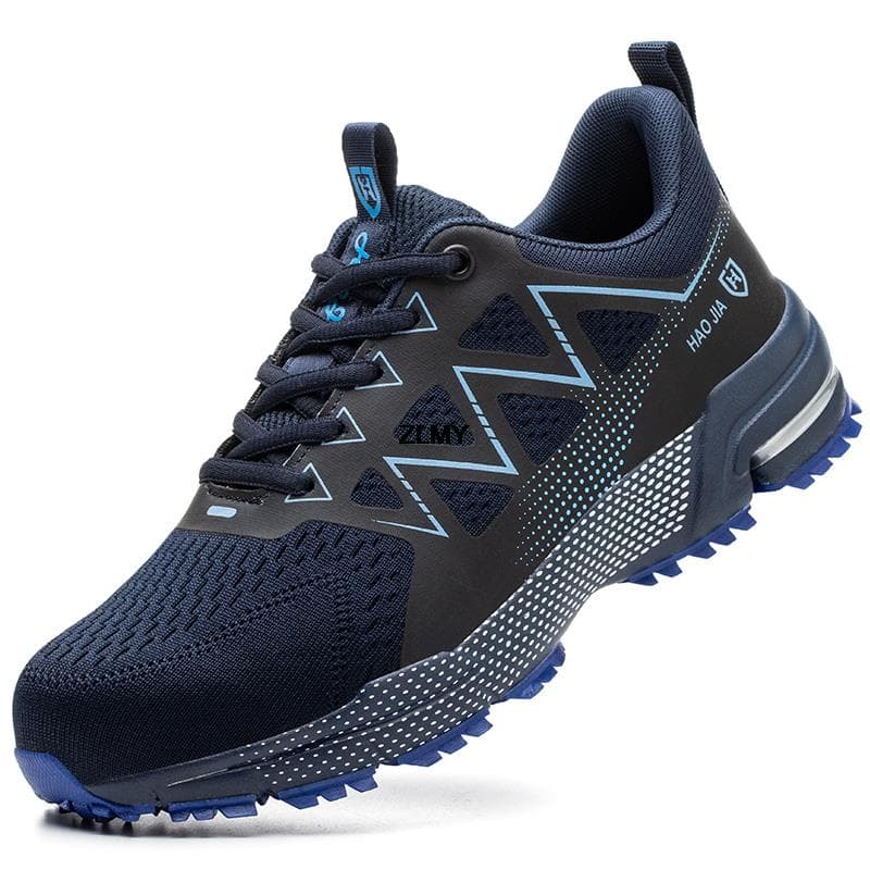 Anti-stab Safety Shoes Men Steel Toe Sneakers Puncture Proof Breathable Work Safety Boots Man Comfy Construction Work Shoes Male EU41 blue
