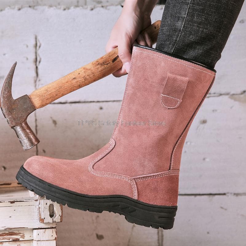 Fashion Welder Shoes Men Anti-spark High Top Safety Shoes Steel Toe Work Shoes Puncture Proof Work Safety Boots Male 38