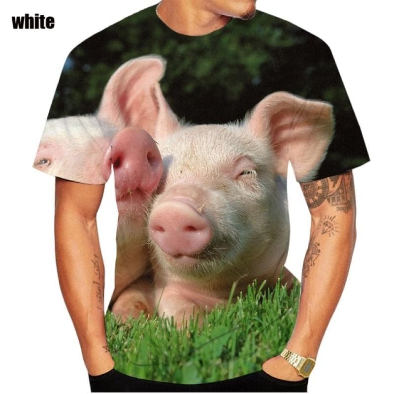 Popular Novelty Animal Pig 3d Printing T-shirt Funny Pig Casual Summer T-shirt XS-5XL 4XL