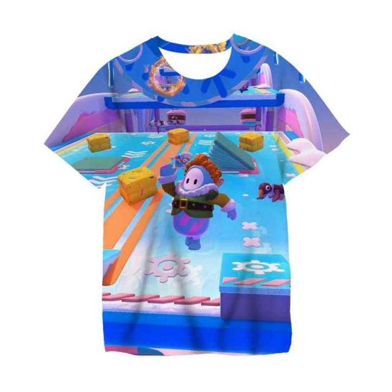 Games Fall Guys T Shirt For 3 to 14 Ys Kids Clothes Baby Boys T-shirt Kid Girls Tops Tee Children Clothing Boy T-shirts 100