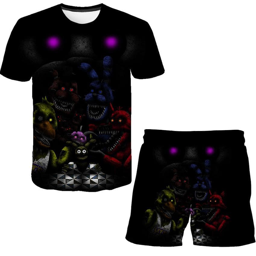 Summer Five Night At Freddy Clothing Suits 3D Printing Birthday Party Gifts Clothes Sets Boys Girls FNAF Cartoon Casual Outfits 150