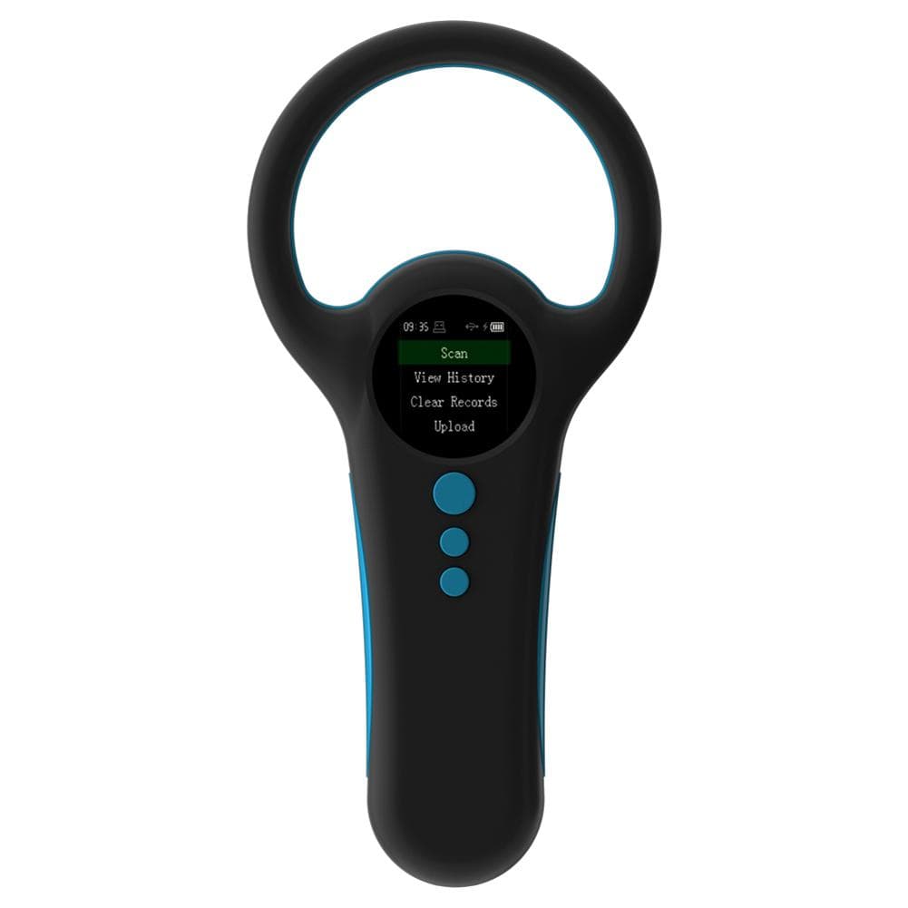 Handheld Portable Animal Chip Scanner 1.4inch TFT LCD Display Chip Reader Rechargeable Animal Tags 0 black
