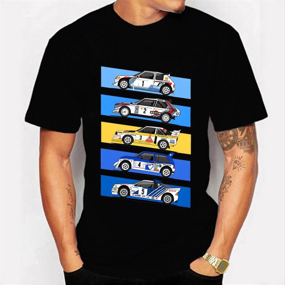 1986 Group B Rally Cars Funny Tee T-Shirts Fashion Summer Women Unisex Short Sleeve T Shirts Black Tops Tees Hip Hop Streetwear XL black