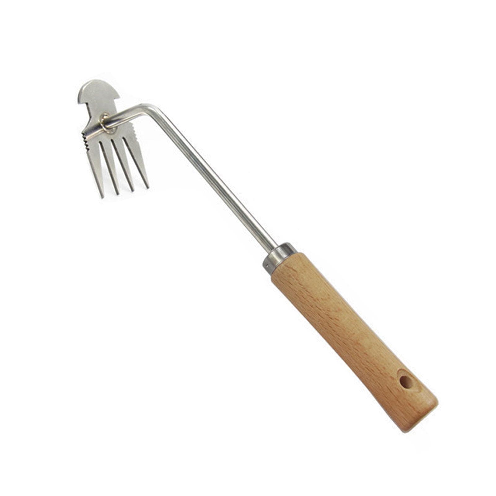 Garden Hand Weeder Rake Sharp Tines Grass Rooting Weeding Tool for Easily Removing Weeds