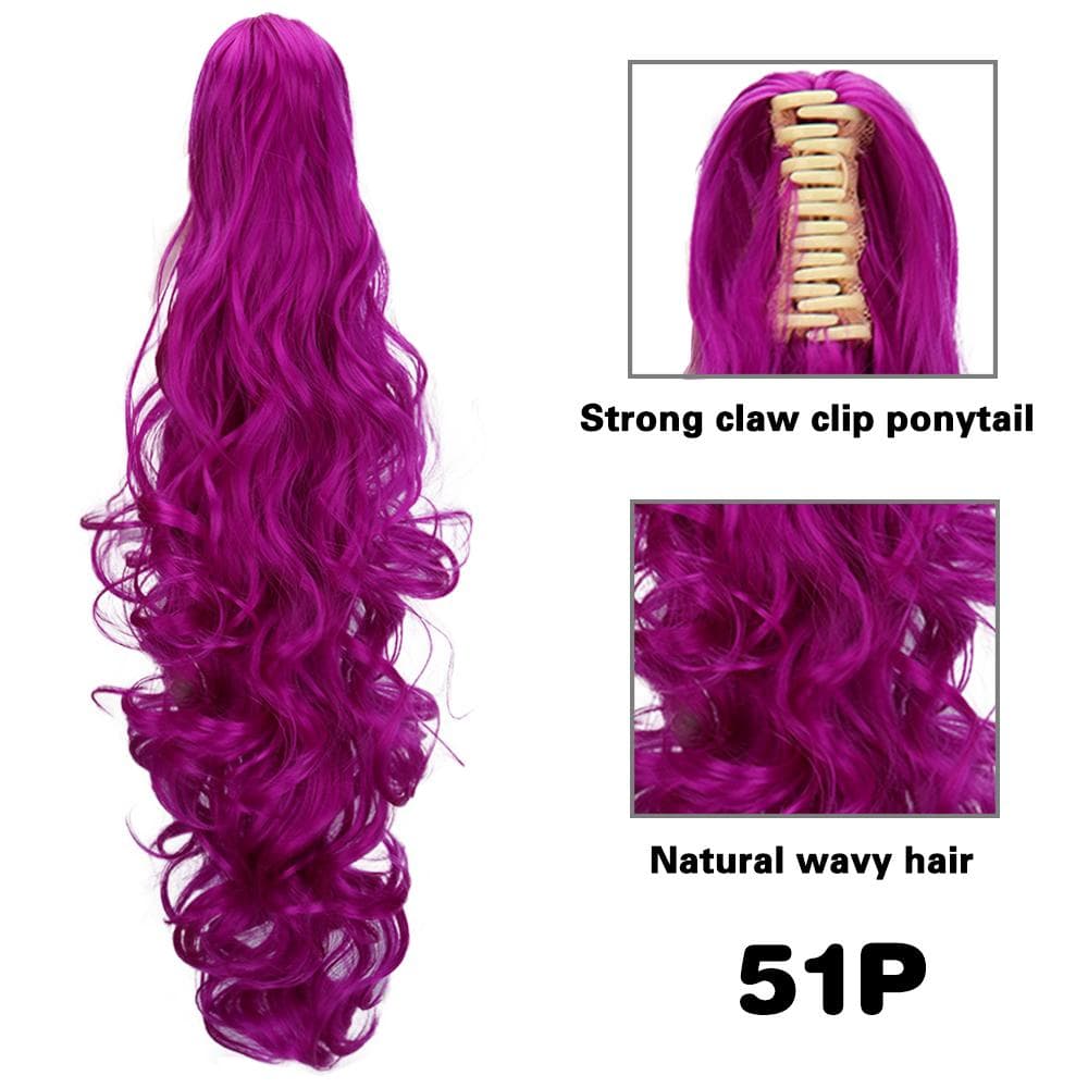 LISI HAIR Synthetic Long Wavy Drawstring Ponytail Hair Extensions Claw Ponytails Hairpieces For Women Cosplay Wear 65cm