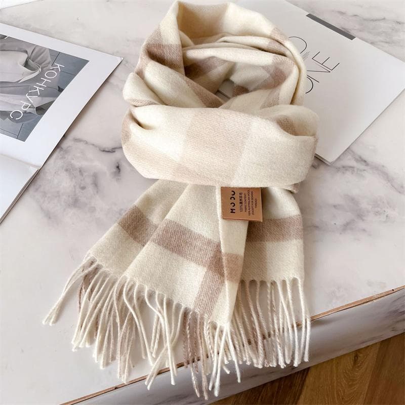 100% Wool Luxury Brands Classic England Style Women Scarf Fashion Stripe Plaid Scarves Tassel Shawls Pashmina Lady Wrap 32*180cm 32x180cm