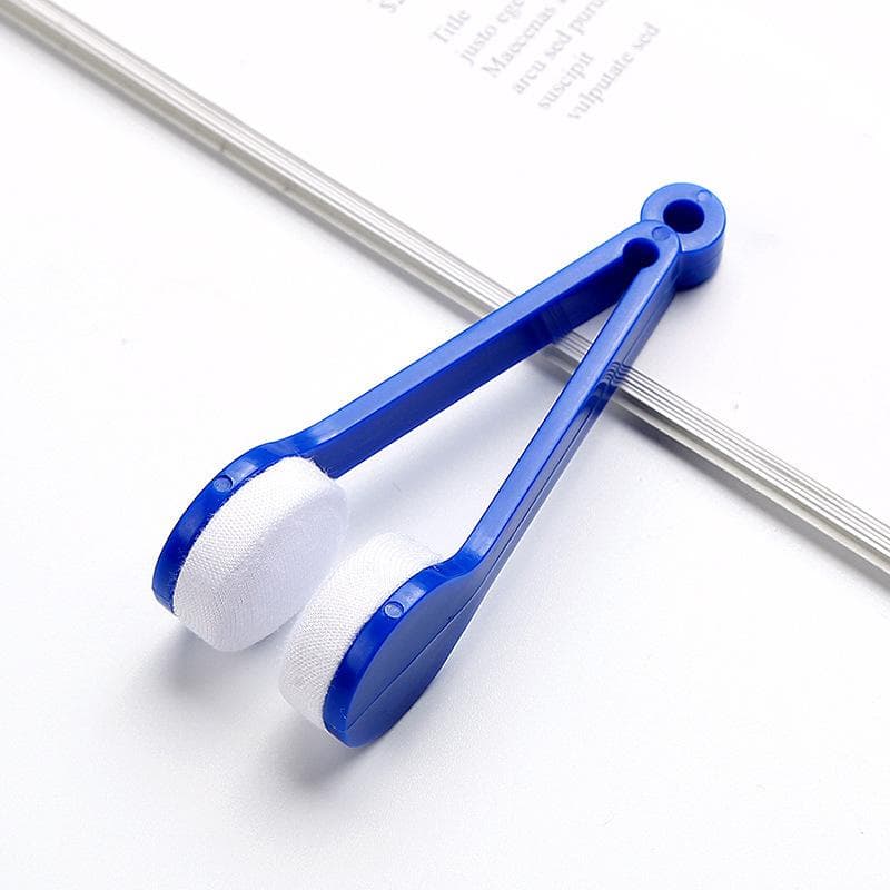 Mini Microfiber Two-side Sunglasses Brush Glasses Brush Spectacles Cleaner Glasses Cleaning Rub Eyeglass Cleaner Brushes blue