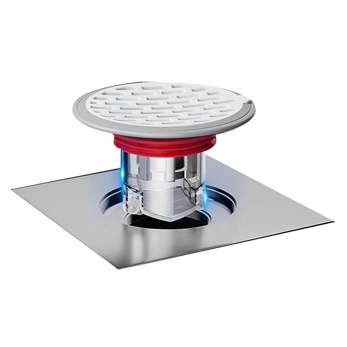Shower Floor Drain Backflow Preventer-One Way Valve, Sewer Anti-Odor Cover red