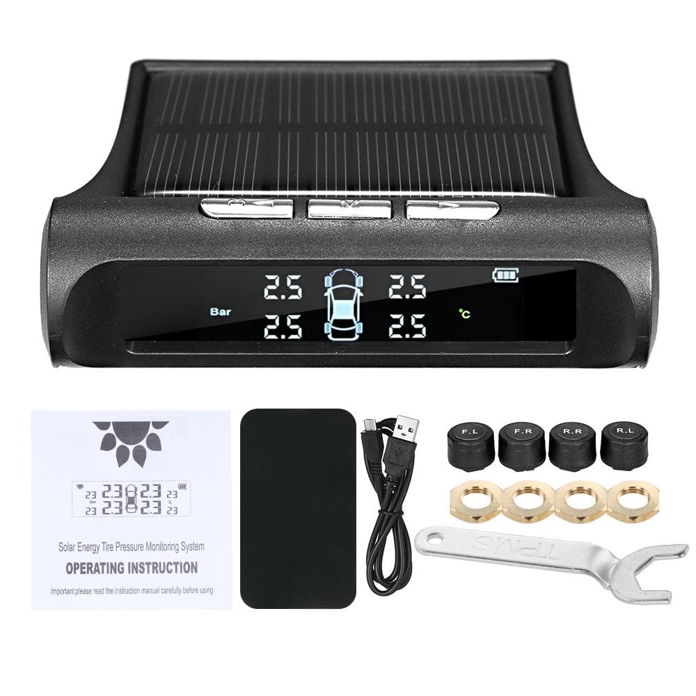 TPMS Tire Pressure Monitoring System Universal Wireless with 4 External black