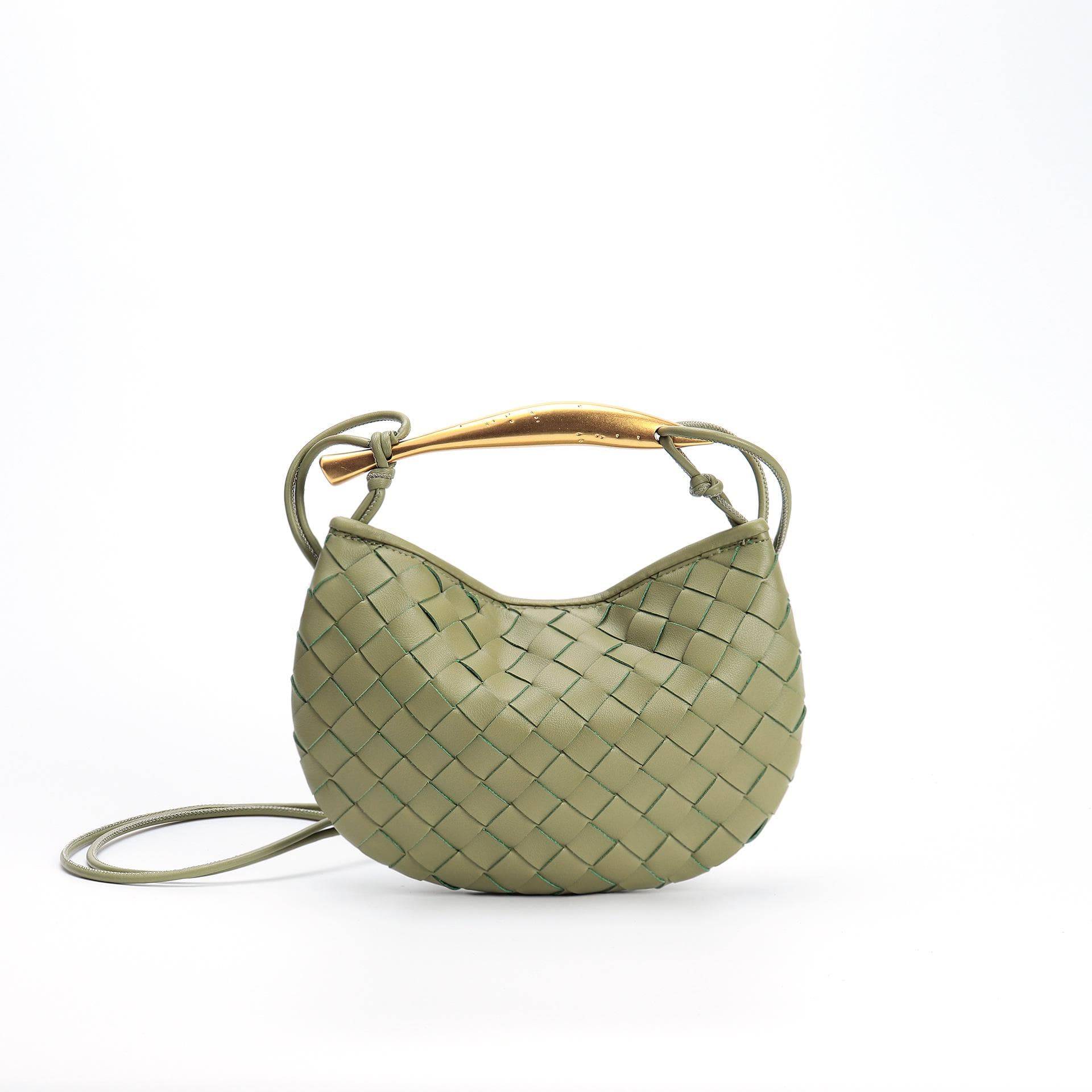 2025 Second Gen Mini Woven Sardine Cowhide Shoulder & Crossbody Bag for Women Denim Blue 8860 Mini