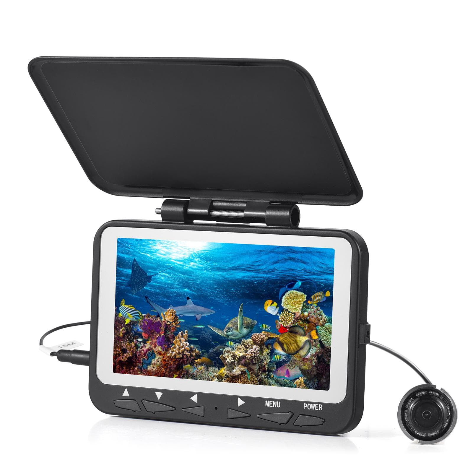 15M/30M 1200TVL Underwater Fishing Camera Fish Finder 4.3 LCD Monitor 8PCS IR LED Night Vision 15M
