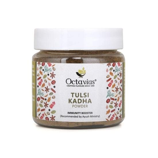 Octavius Tulsi Kadha Powder - 75 gm | Traditional Indian Decoction | Ayush Kwath Kadha Powder helps relieve Cough and Cold