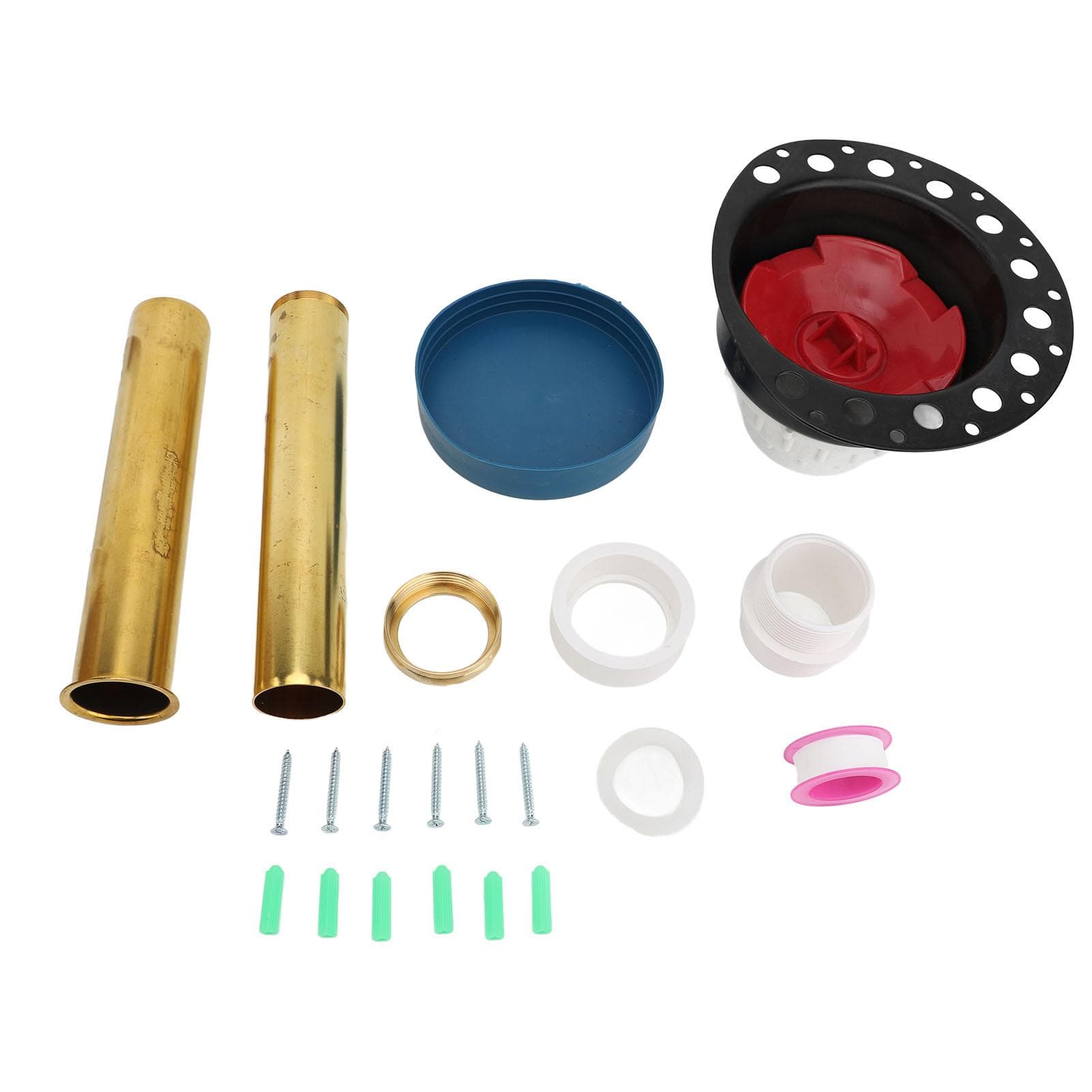 Bathtub Drain Kit with PVC Plastic Adapter Brass Tail Pipe Resin Coated Tub Drain Kit for