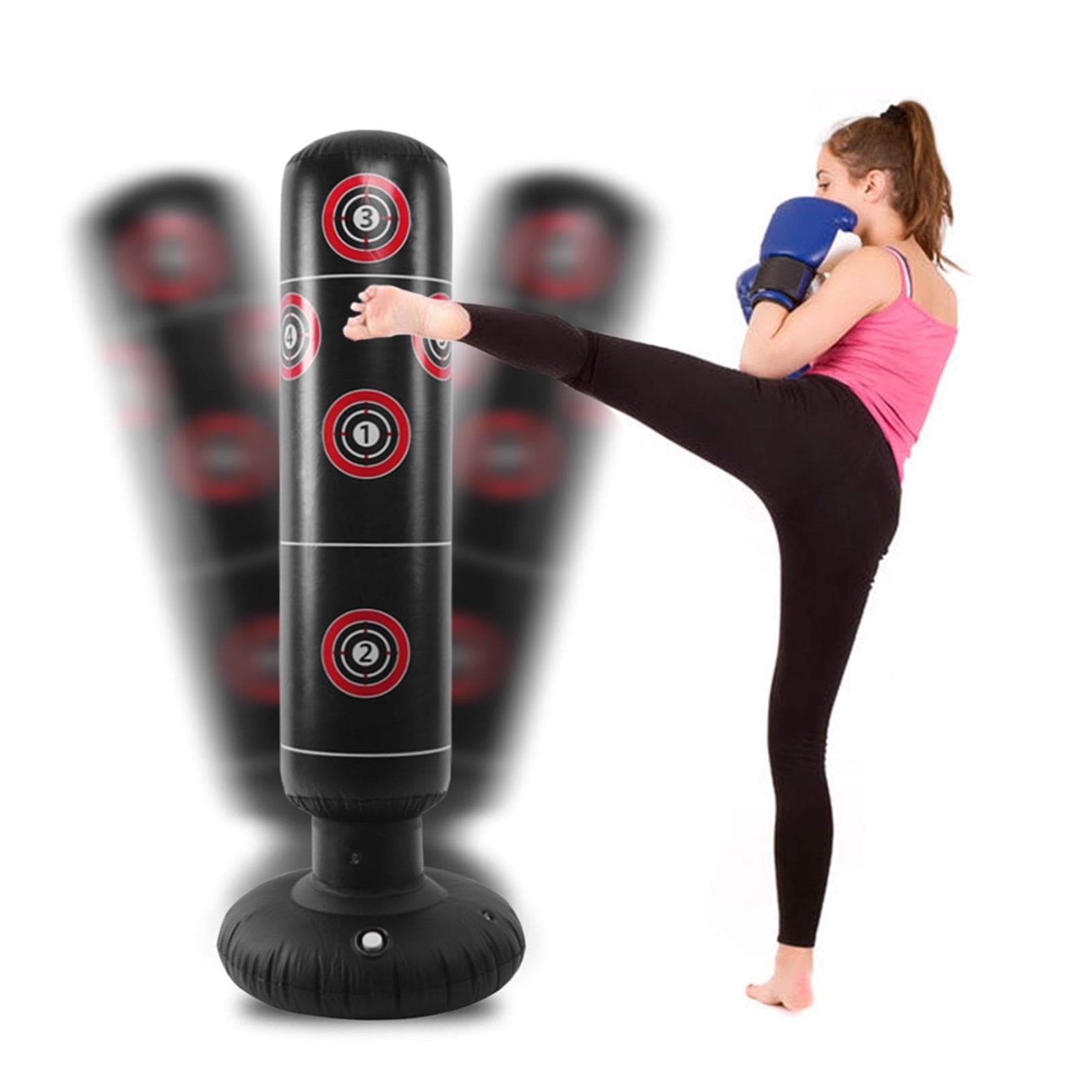 Fitness Punching Bag Inflatable Punching Bag Stand Boxing Bag Toy PVC Indoor Punching Tower Bag 155cm