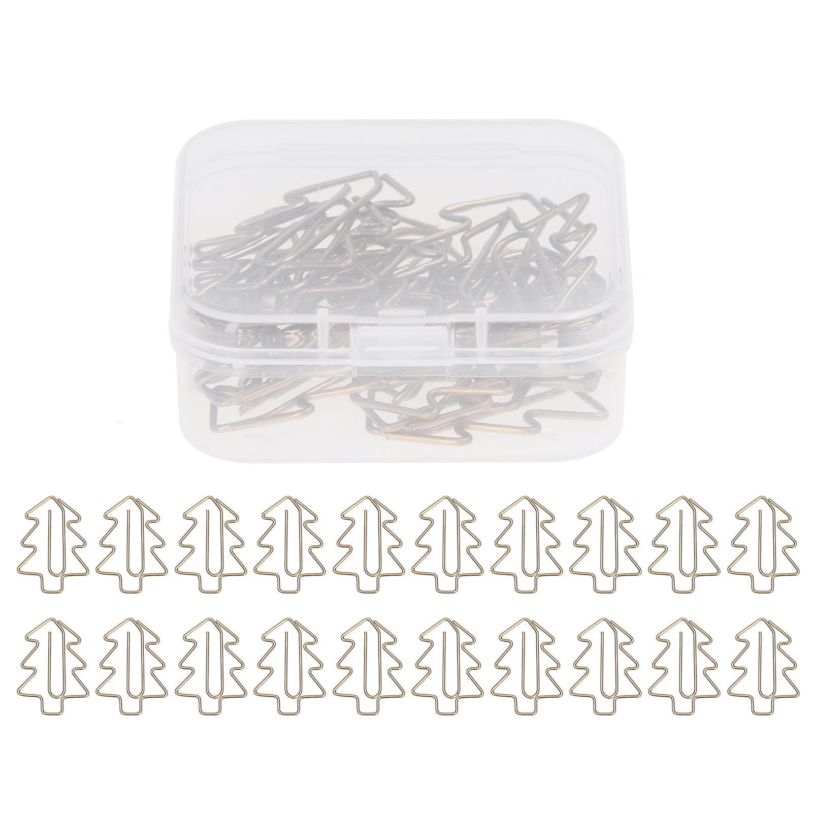 20Pcs Paper Clips Iron Colorfast Rustproof Plating Process Unique Christmas Tree Shape Paperclips