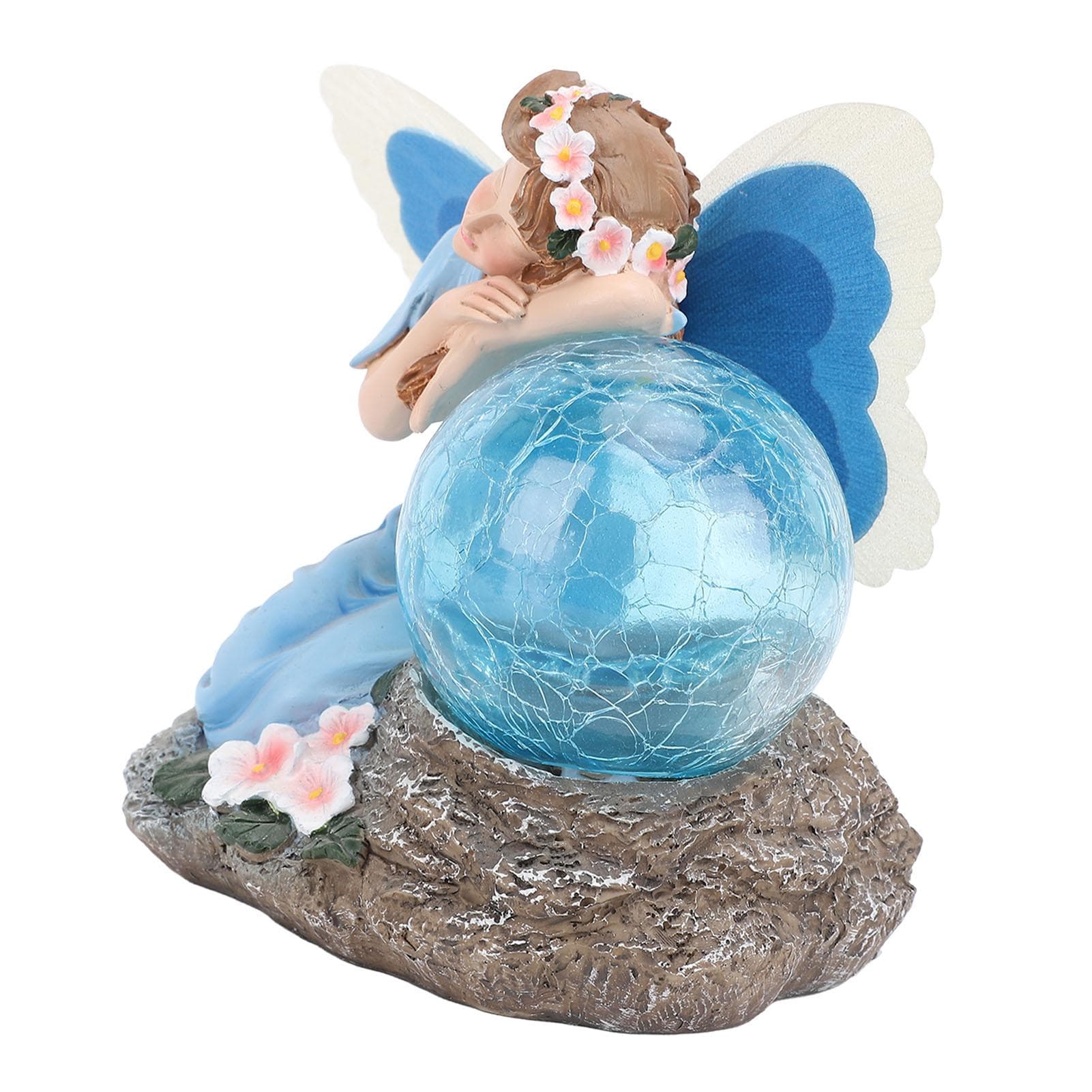 Solar Garden Fairy Statue Housewarming Ornament Unique Present Solar Garden Statue Outdoor Decor