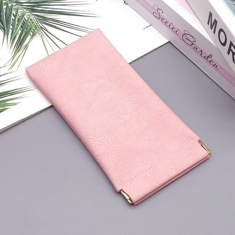 Glasses Bag Sunglasses MEN'S AND WOMEN'S Storage Set Elastic Plate Mouth Automatic Closing Glasses Storage Bag pink