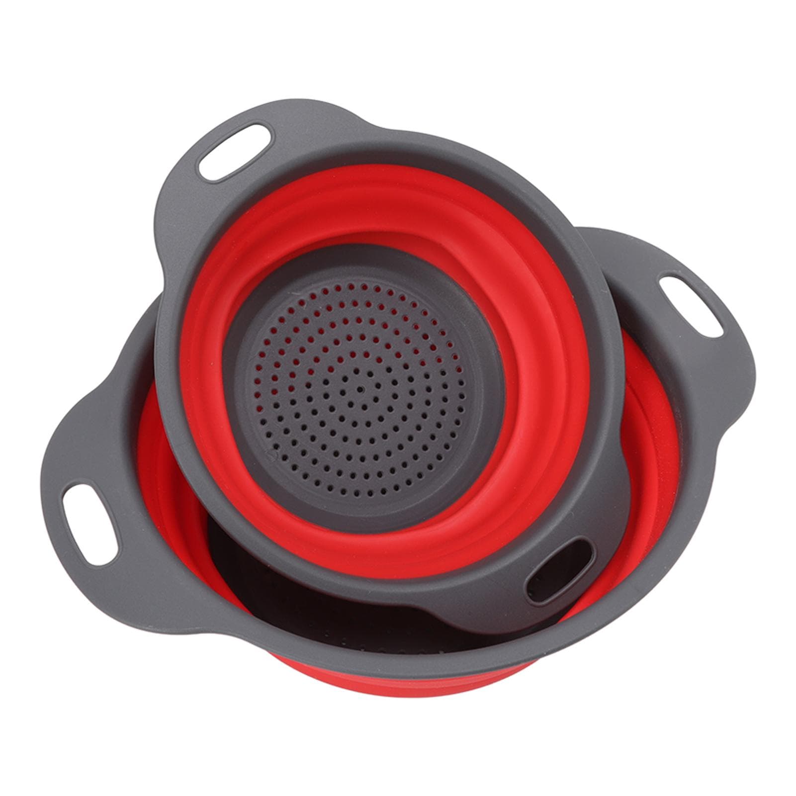 2 PCS Collapsible Colander Basket Round Retractable Big Small Drain Basket Set Vegetables Fruit