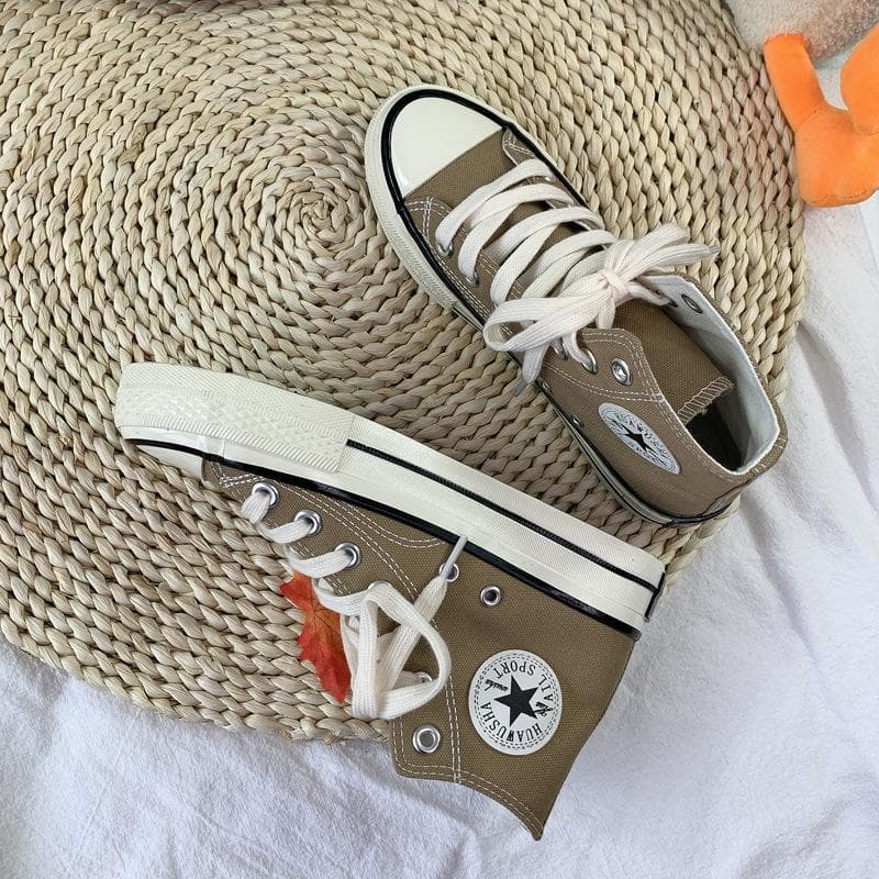 High-top Canvas Shoes Women's Spring and Autumn New Student Retro All-match Sneakers 38