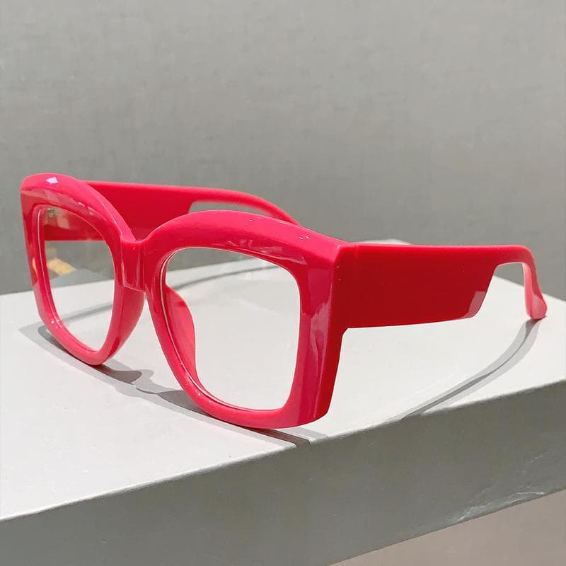 KAMMPT Oversized Square Eyeglasses Frames Vintage Non Prescription Women Eyewear Trendy Fashion Designer Spectacles