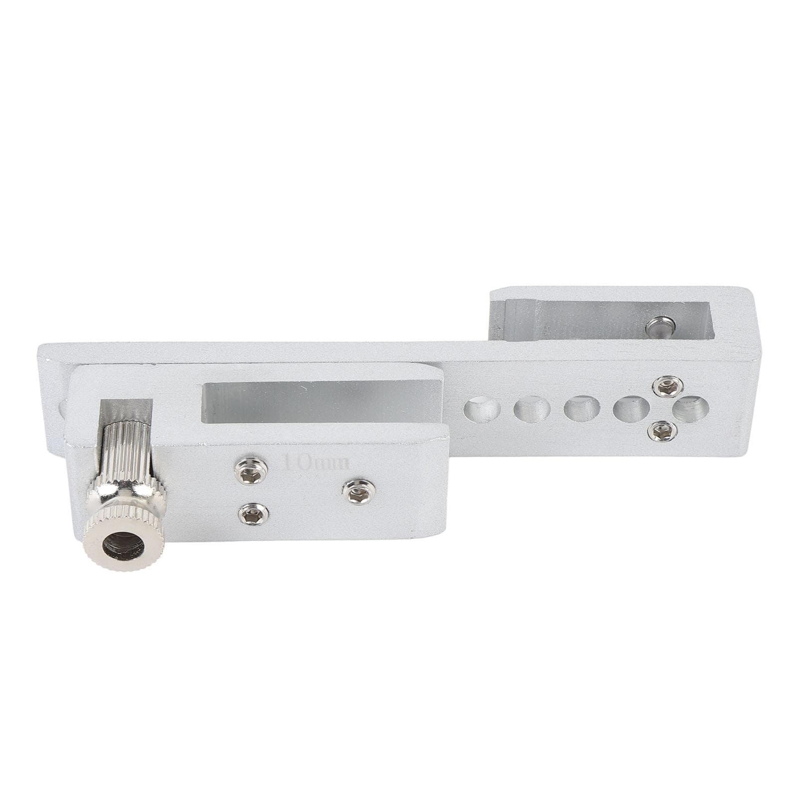 Sliding Glass Door Lock 12 Holes Limit Metal Security Latch for Home Hotel Bathroom Frameless Silver 10mm / 0.4in