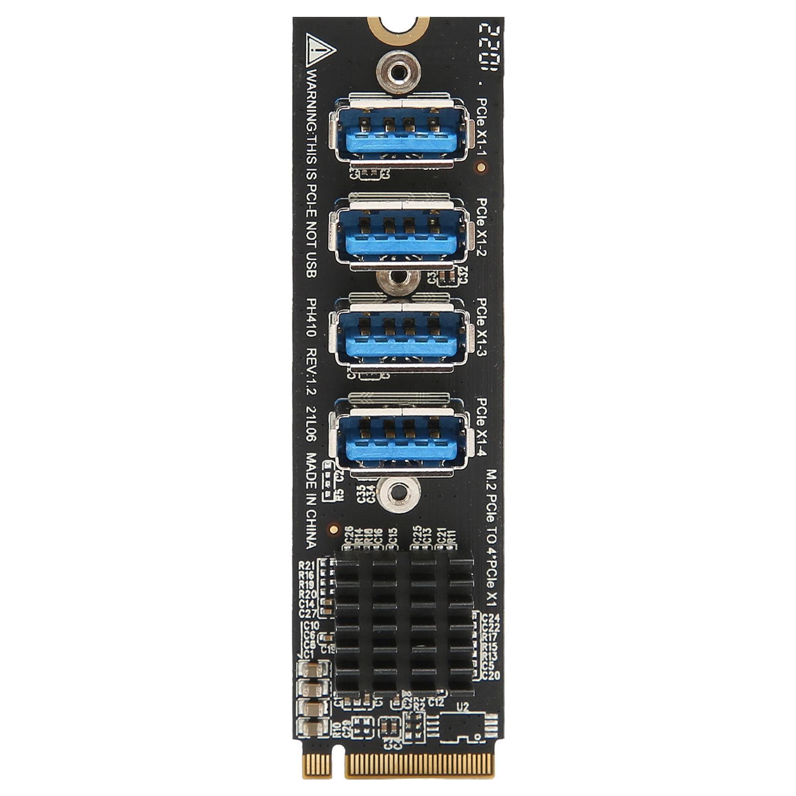 M.2 to PCIe Expansion Card PCIE 4 Ports Strong Anti Interference Stable Transmission M.2 to Pcie 4