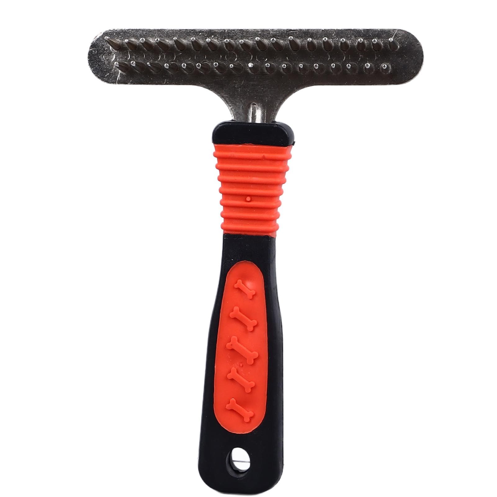 Pet Deshedding Rake Double Row Pins Detangling Large Dog Grooming Comb for Long Thick Hair