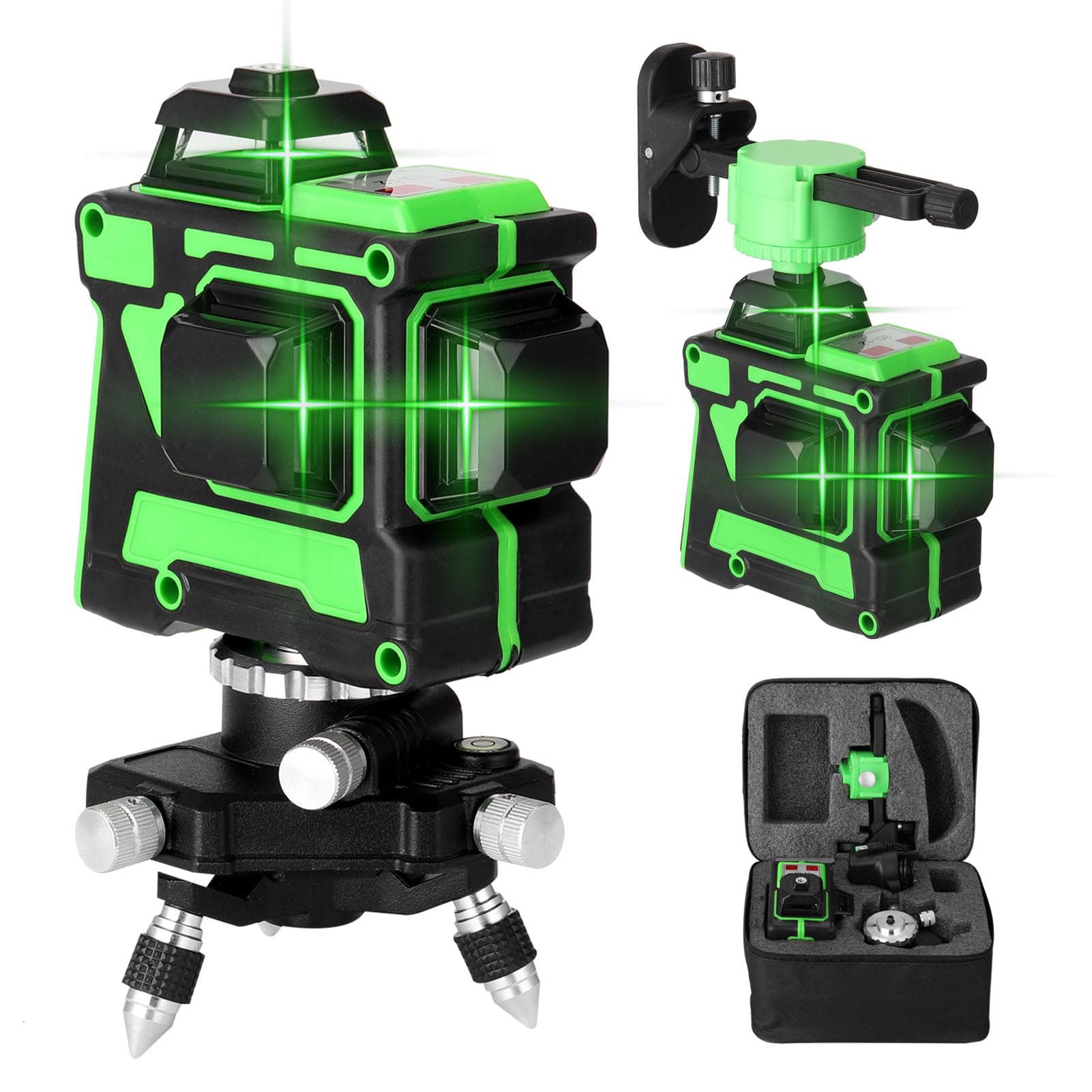 Multifunctional 3D 12 Lines Laser Level Tool Vertical Horizontal Lines with Selfleveling Function UK Plug -2 multicolour