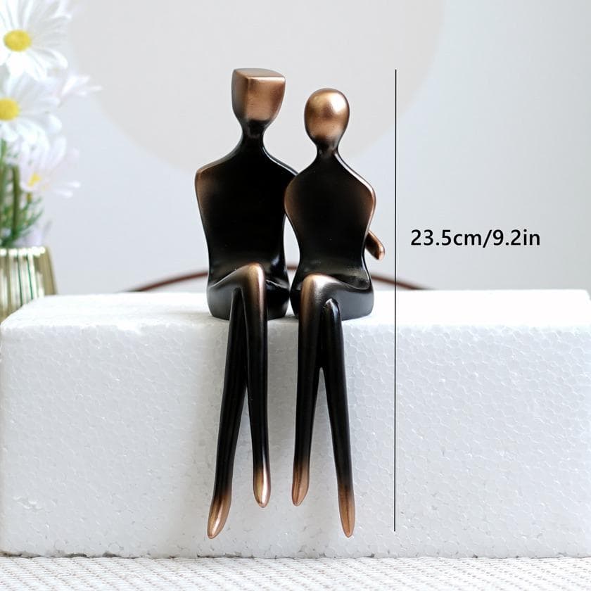 Resin Bronze Lover Caress Statue Wedding Anniversary Gift Valentine's Day Friend Sculpture Decoration Figurine Home Decor