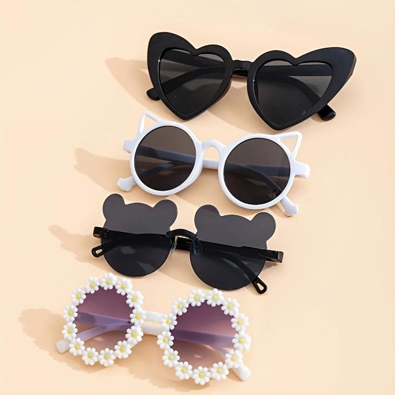 1/4pcs Cute Heart Bear Ear Glasses Fashion Accessories for Party Birthday Valentine Day Gift