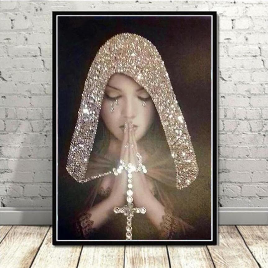 Full 5D Diy Diamond Painting Praying girl Diamond Embroidery Cross Stitch Kits Home Decor Handmade Gifts 40x50cm