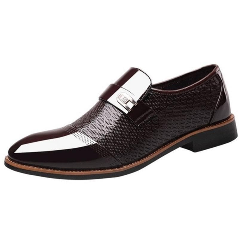 Embossed Men's Leather Shoes Large Size Set of Feet All-match Men's Casual Leather Shoes 38-48 50 brown