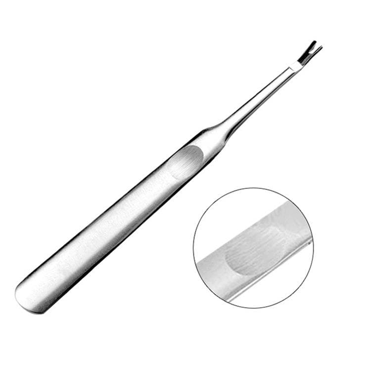 1Pc Cuticle Pusher Professional Stainless Steel Nail Cuticle Remover Callus Dead Skin Fork Nail Manicure Pedicure Tools silver