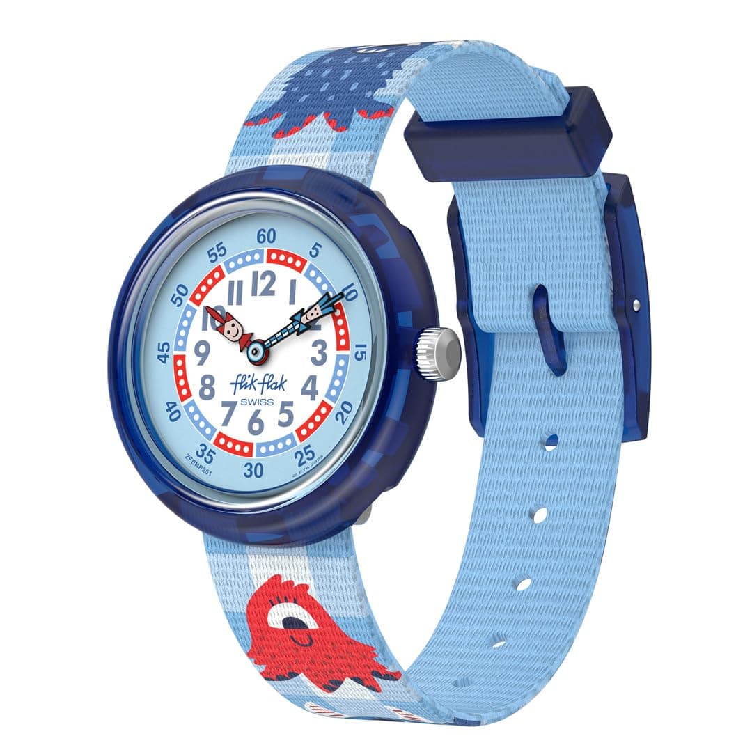Flik Flak FEAR ME Blue Kids' Watch, NOT! FBNP251, Boys, blue