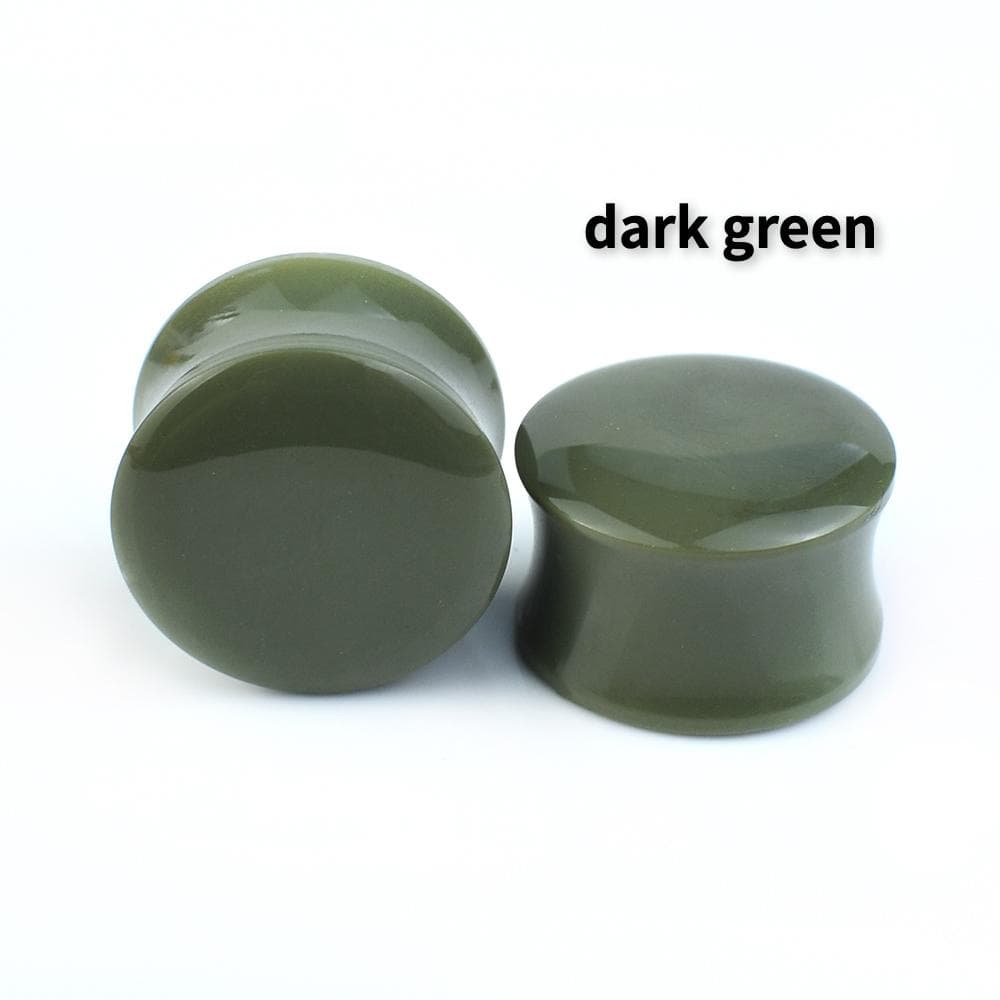 6-50mm Colourful Acrylic Ear Gauges Tunnels Stretchers Expander Double Flared Plug Body Jewelry 18mm dark green