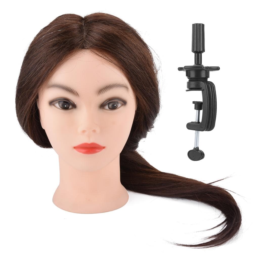 Hairdressing Training Styling Practice Colors Wig Dummy Mannequin Head with Hair