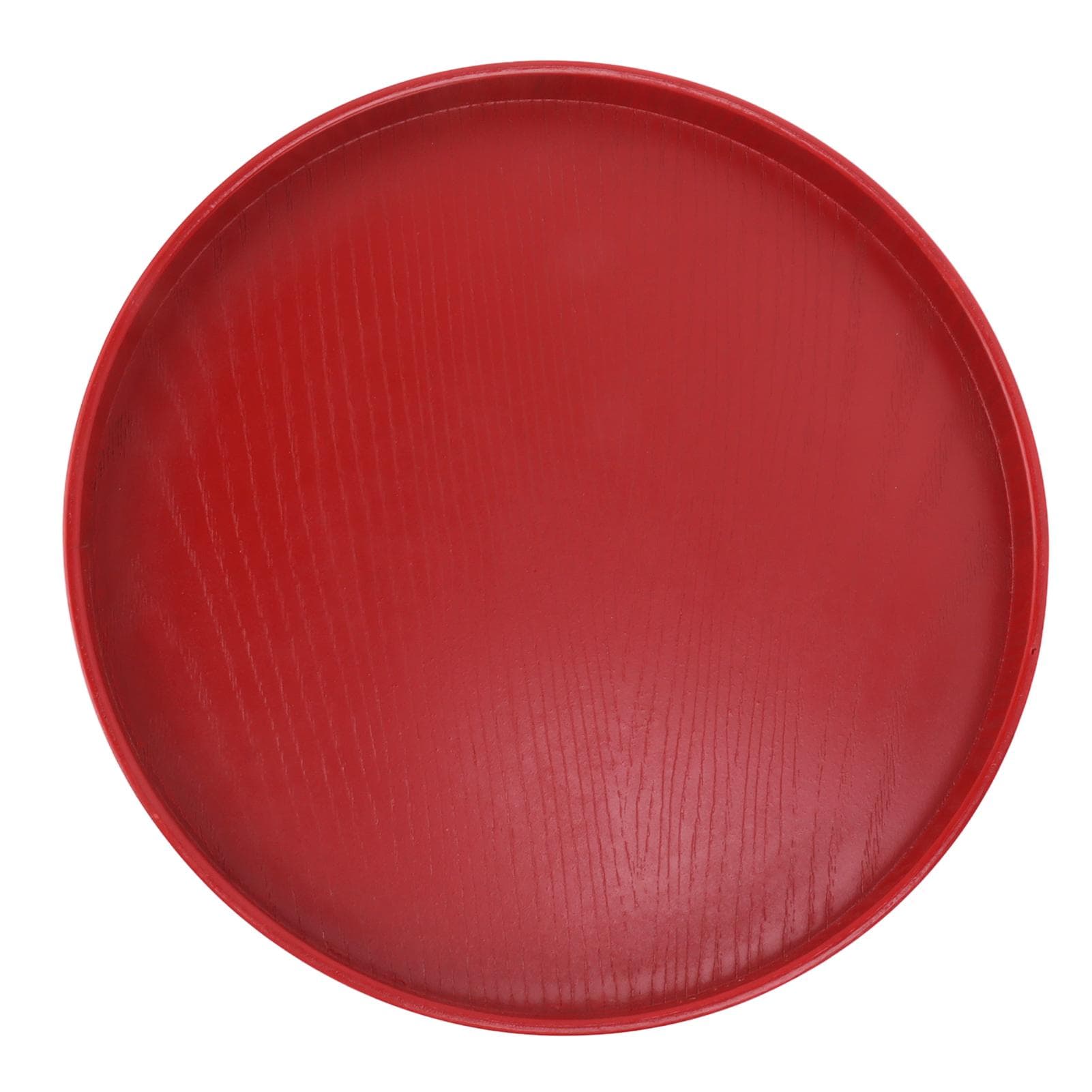 Tea Tray Wooden Wine Red Round Tea Plate Green Tea Baking Serving Plate for Home Tea House 27cm / 24cm / 9.4in