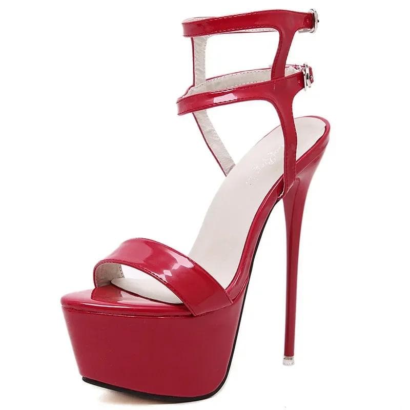 Summer 16cm High Heels Sandals Women Sexy Peep Toe Platform Ankle Buckle Strap Super-high Heel Shoe Party Pumps Gladiator Sandal 39