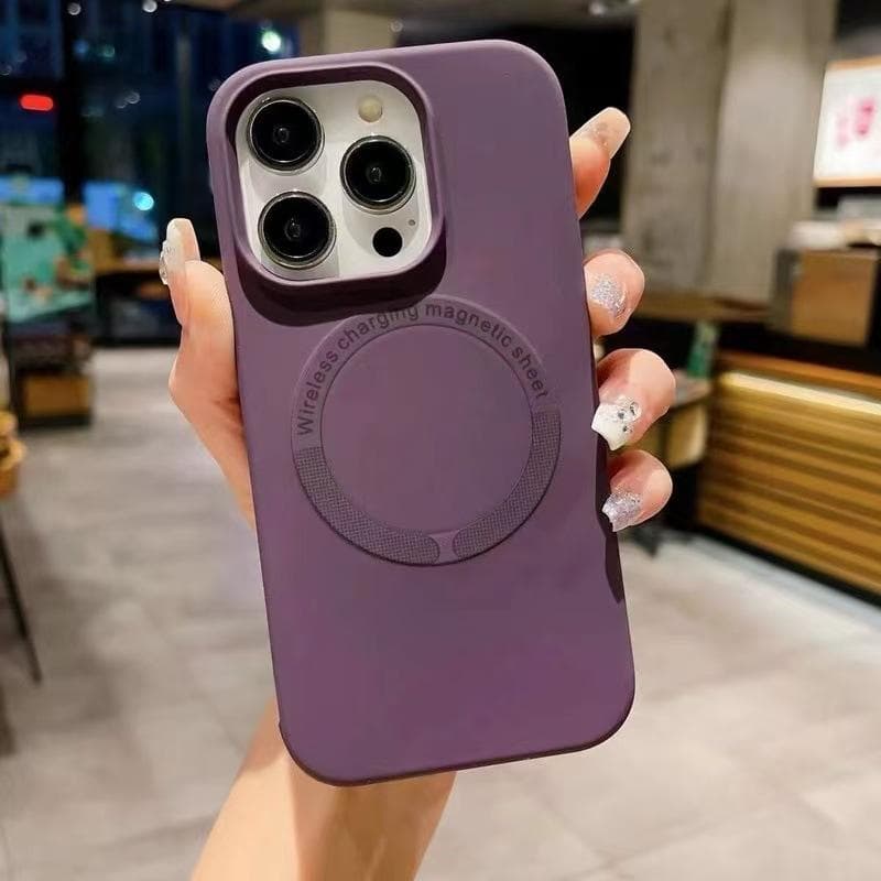 Liquid Silicone Suitable for IPhone16promax Magnetic Case Apple 15pro Full-package Anti-fall Solid Color Protection Case iPhone 15Plus