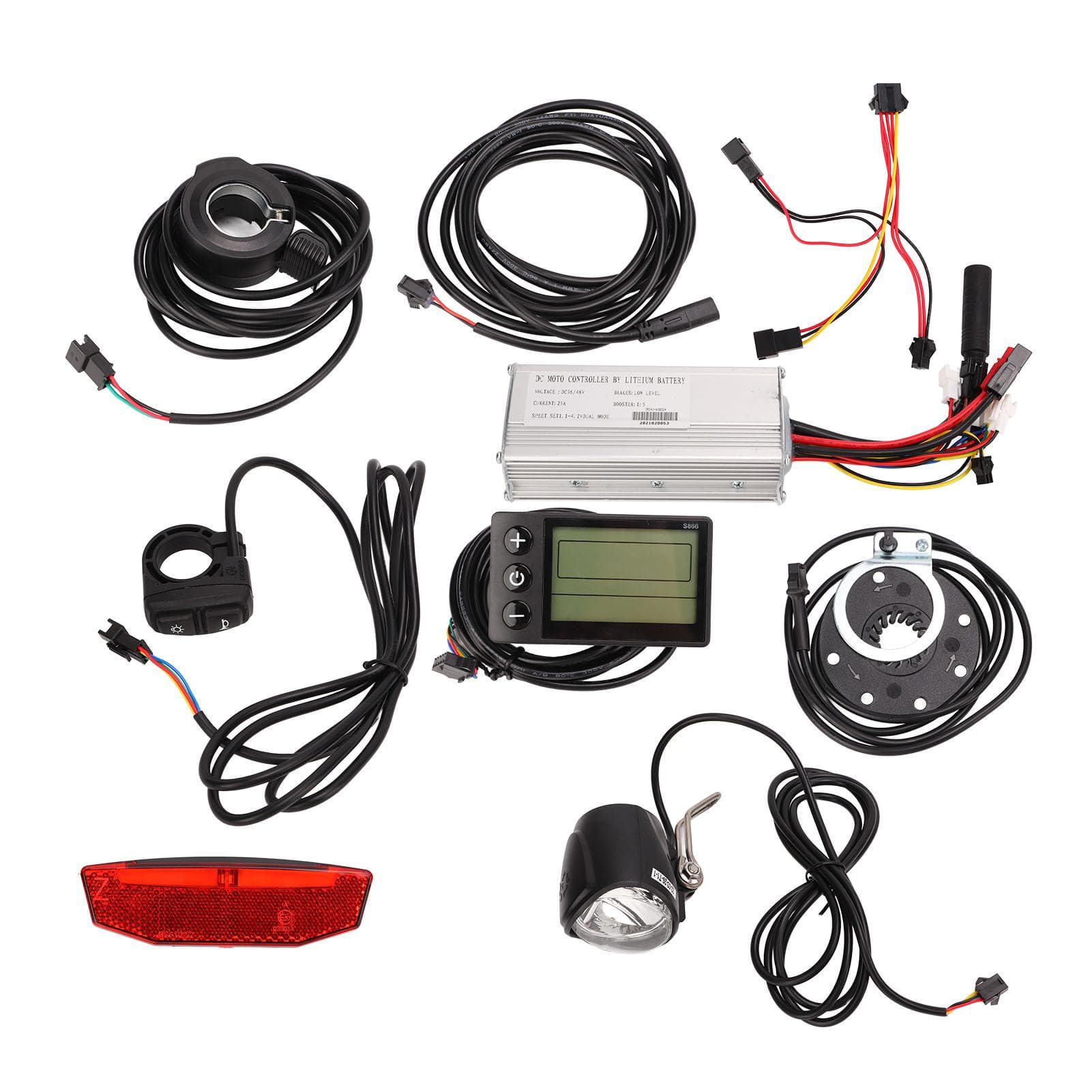 36V 48V 25A Controller Kit S866 Display Front Rear Lights 2 in 1 Switch Configuration for 750W