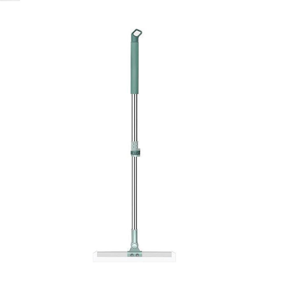 Floor Squeegee Scrubber with Telescopic Pole, Adjustable Handle Silicone Blade Water Broom for 35cm green