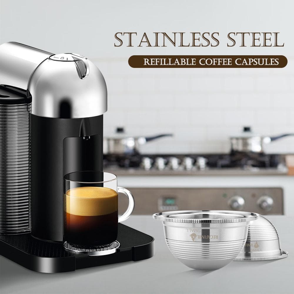 Stainless Steel Coffee Capsules Vertuoline GCA1 Pods Filters Cup 70ml/230ml silver