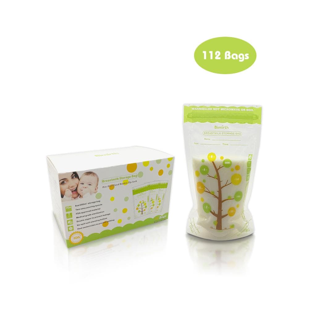 Bimirth 112 PCS Breast Milk Storage Fresh Bags 200ML Capacity Safe Material BPA-free Milk Storage & 112 PCS