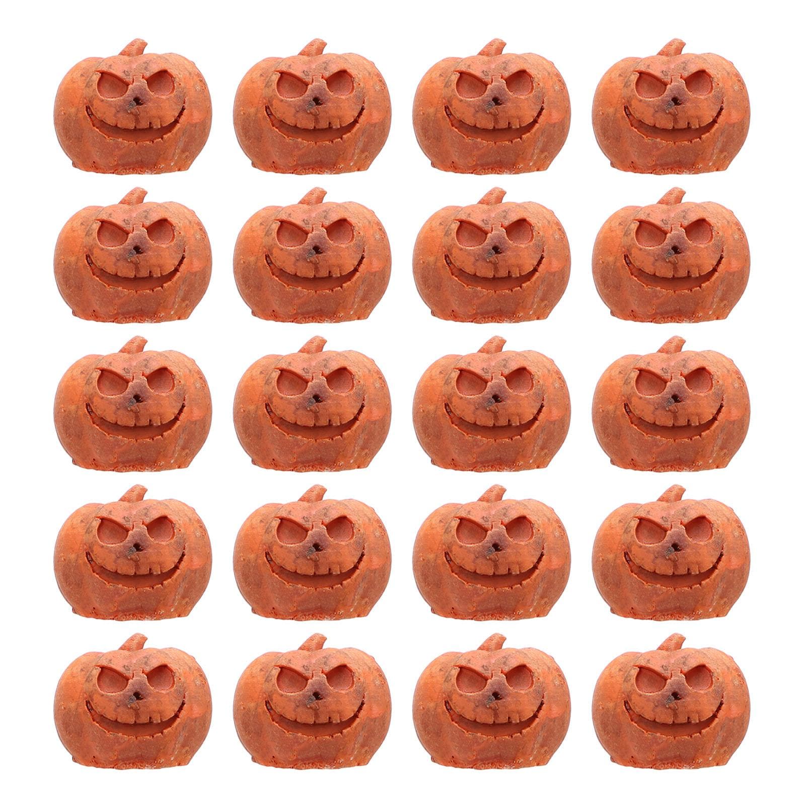 20pcs Miniature Pumpkin Figurines Mini Resin Pumpkin Ornaments Garden Grimace Pumpkin Miniature