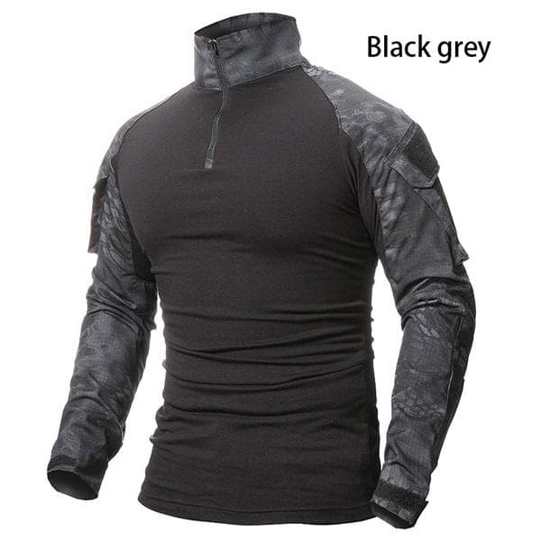 Men Tactical Shirt Outdoor Wear-resistant Camouflage T-Shirts Male Military Long Sleeve Shirts Camping Hiking Tops Army Combat Shirts XL