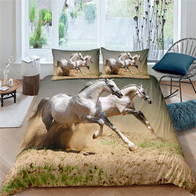 Wild Horses Duvet Cover Soft Animal Bedding Set Queen Size For Adult Teens Kids Decor Microfiber Western Cowboy Comforter Cover EU single(135x200cm)