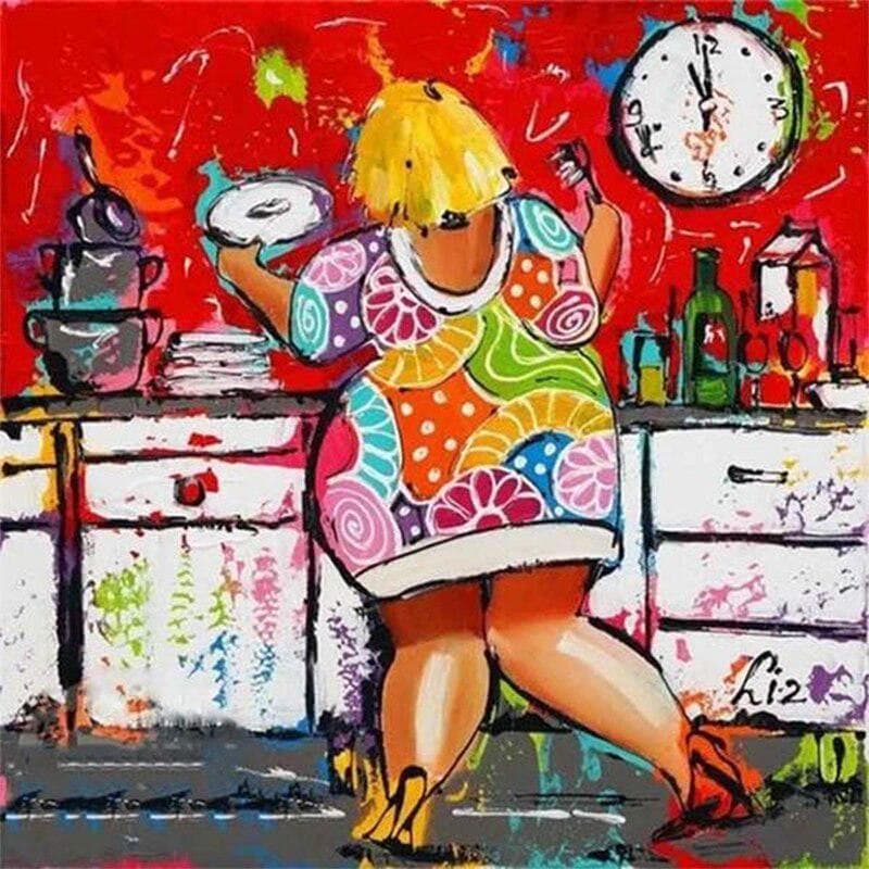 Diamond Embroidery Kitchen Woman Diy Diamond Painting Diamond Embroidery 30x30CM