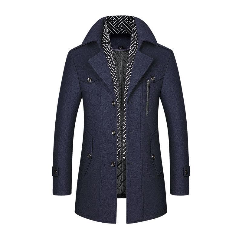 Autumn and Winter Business Men's Woolen Coats, No-iron Cotton Scarf, Woolen Coats, Men's Woolen Coats XXL