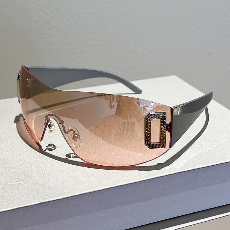 Vintage Y2K Rimless Sunglasses Women Men Luxury Designer Punk Sport UV400 Shades