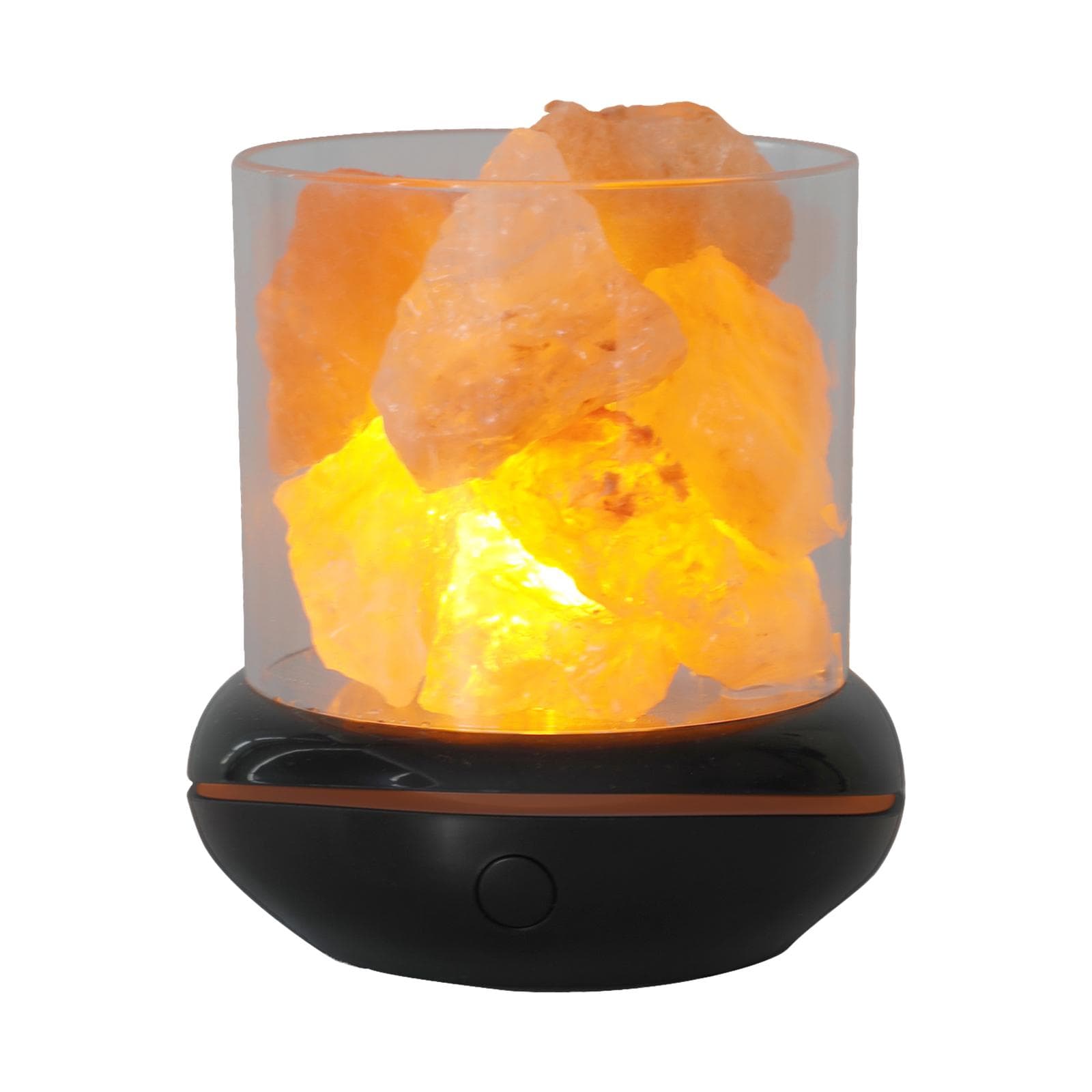 Crystal Salt Stone Night Light 7 Colors LED Rock Crystal Lamp Portable USB Essential Oil Diffuser black